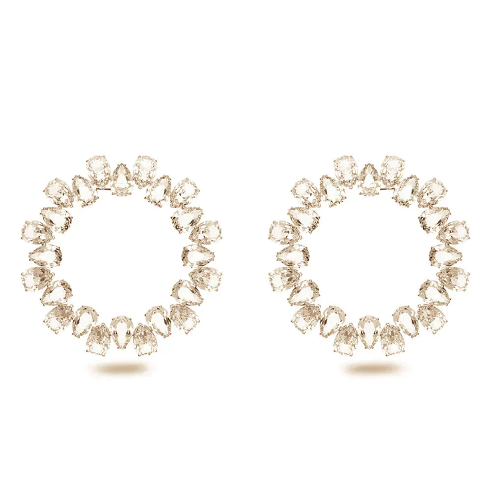 Statement Crystal Hoop Earrings for Women Luxury Jewelry