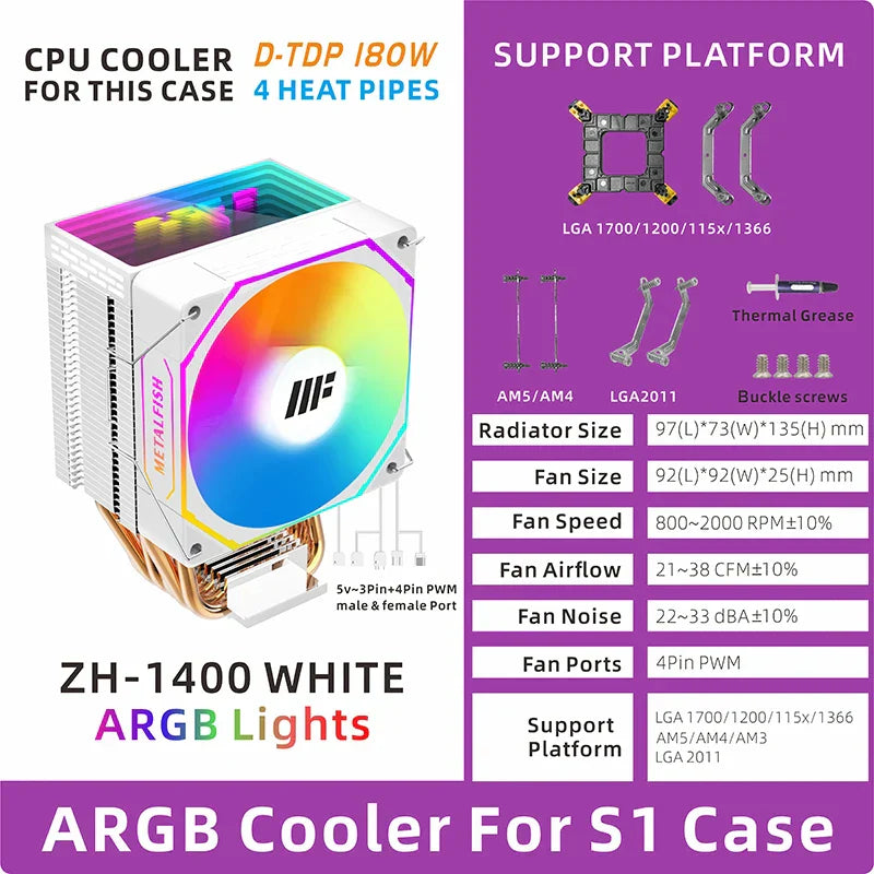 METALFISH S1 Aluminum Computer Case With Wireless Charge