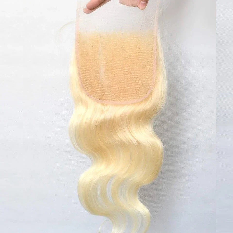 613 Blonde Body Wave Human Hair Lace Closure