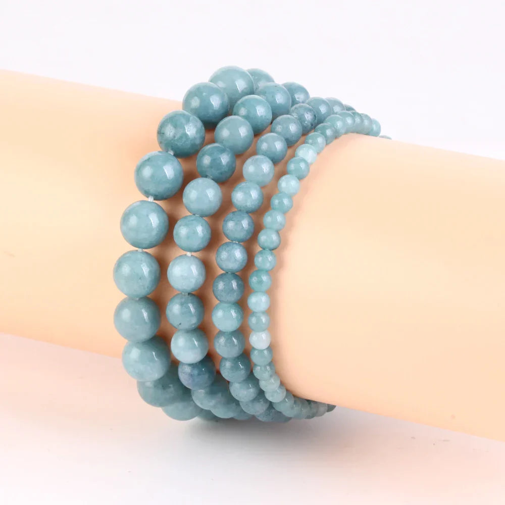 Natural Aquamarines Stone Bracelet Beads Jewelry Gift For