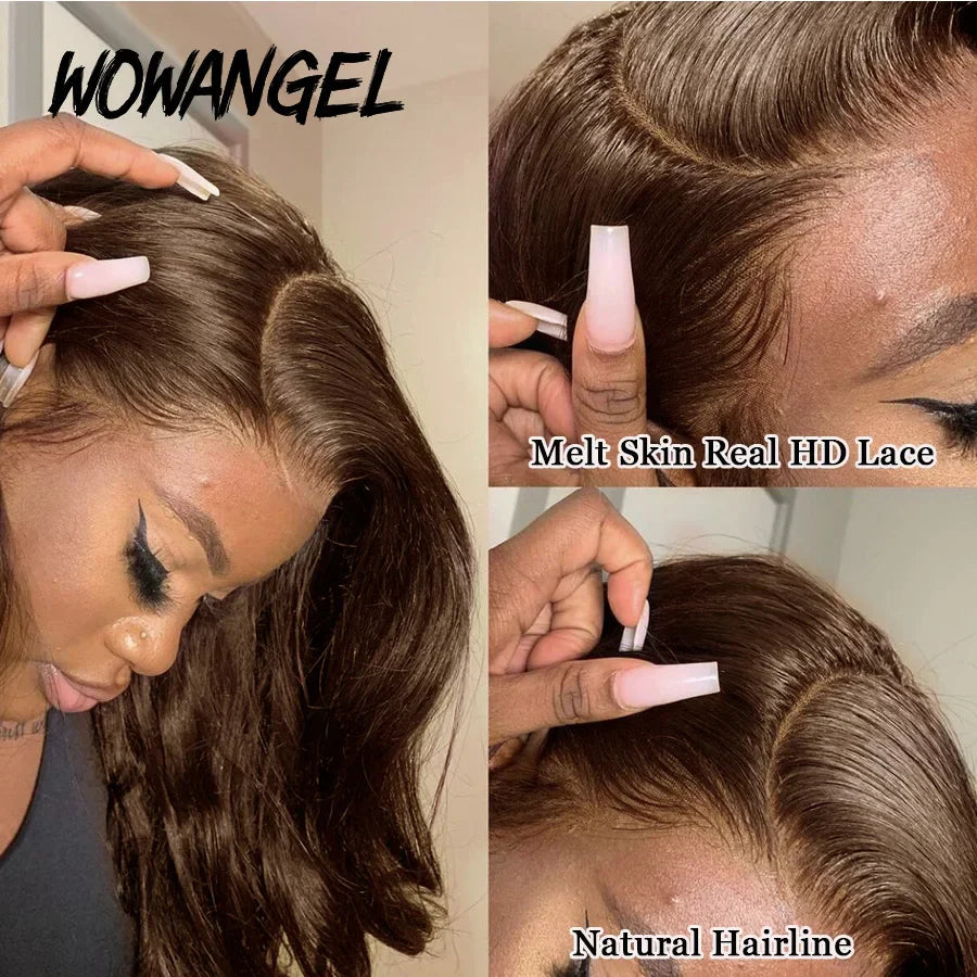 Glueless13x6 Full Frontal HD Lace Wig Chocolate Brown