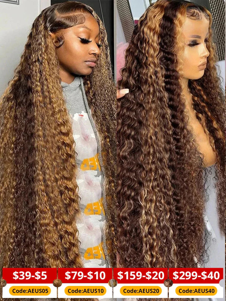 Highlight Ombre Deep Wave 7x5 Glueless Wig Human