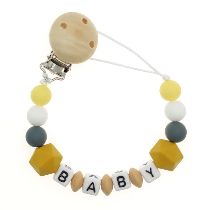Personalized Name Handmade Silicone Baby Beech Dummy Pacifier