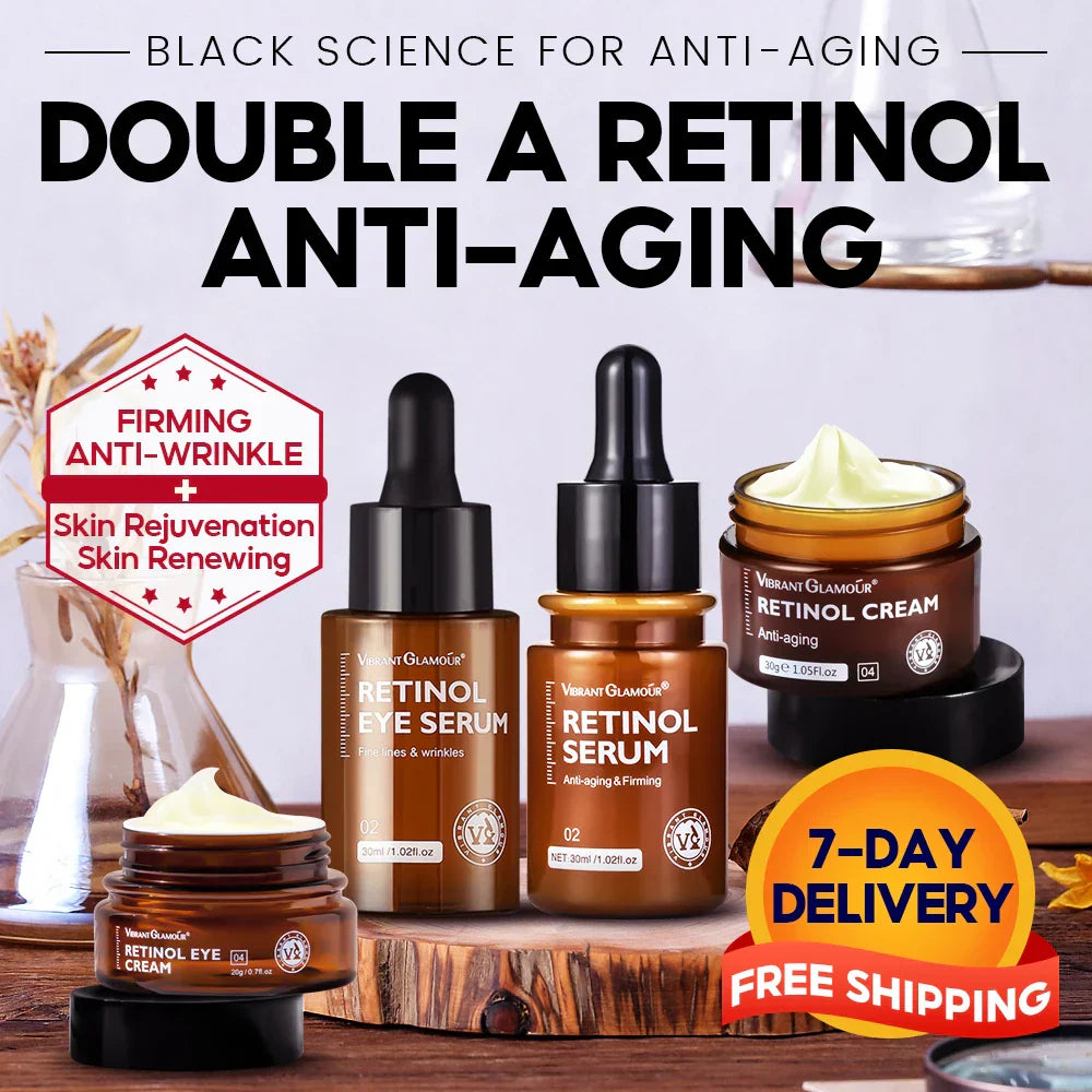 VIBRANT GLAMOUR Retinol Face Eye Cream Serum 4PCS/Set
