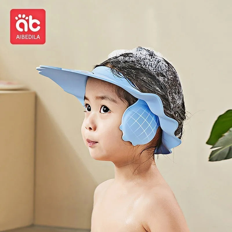 AIBEDILA Babies Waterproof Shower Cap Children's Bath Ear