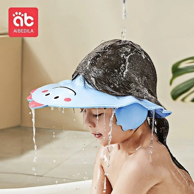 AIBEDILA Babies Waterproof Shower Cap Children's Bath Ear