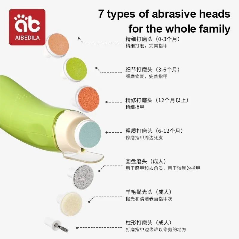 AIBEDILA Electric Baby Nail Trimmer Kid Nail Polisher