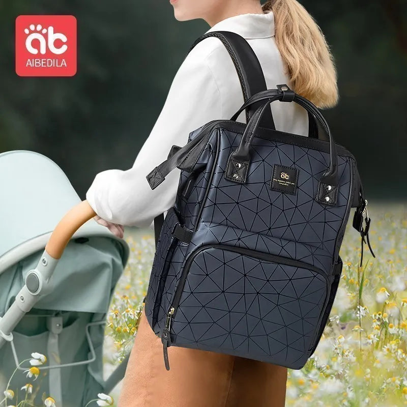 AIBEDILA Mommy Bag Waterproof Large Capacity Fashionable and