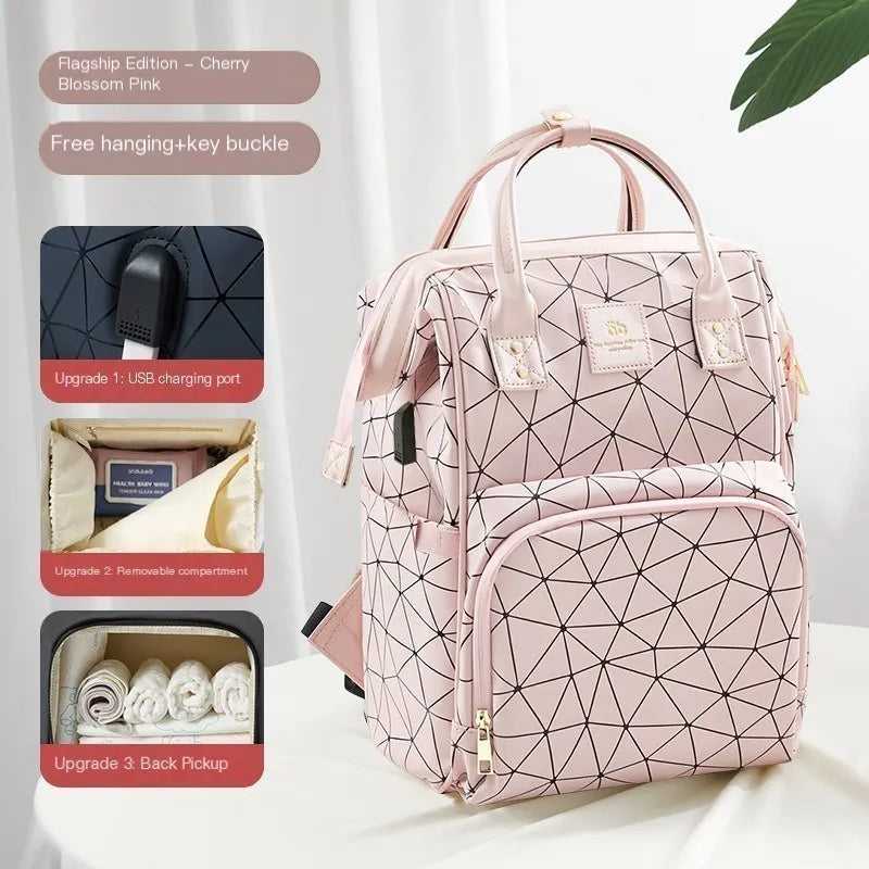 AIBEDILA Mommy Bag Waterproof Large Capacity Fashionable and