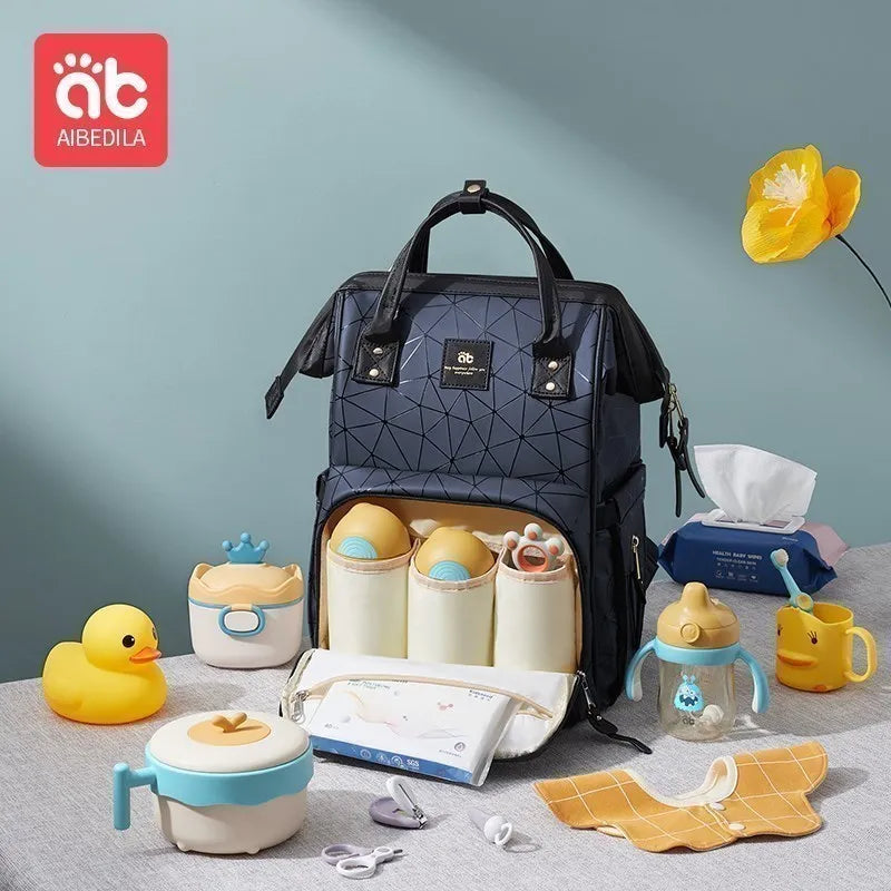 AIBEDILA Mommy Bag Waterproof Large Capacity Fashionable and