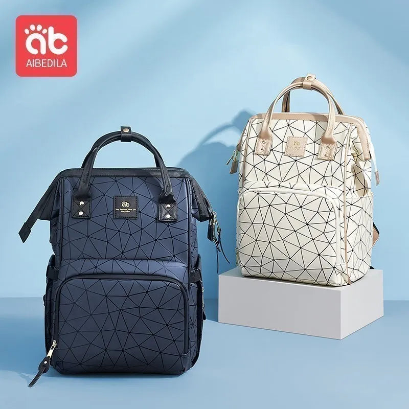 AIBEDILA Mommy Bag Waterproof Large Capacity Fashionable and