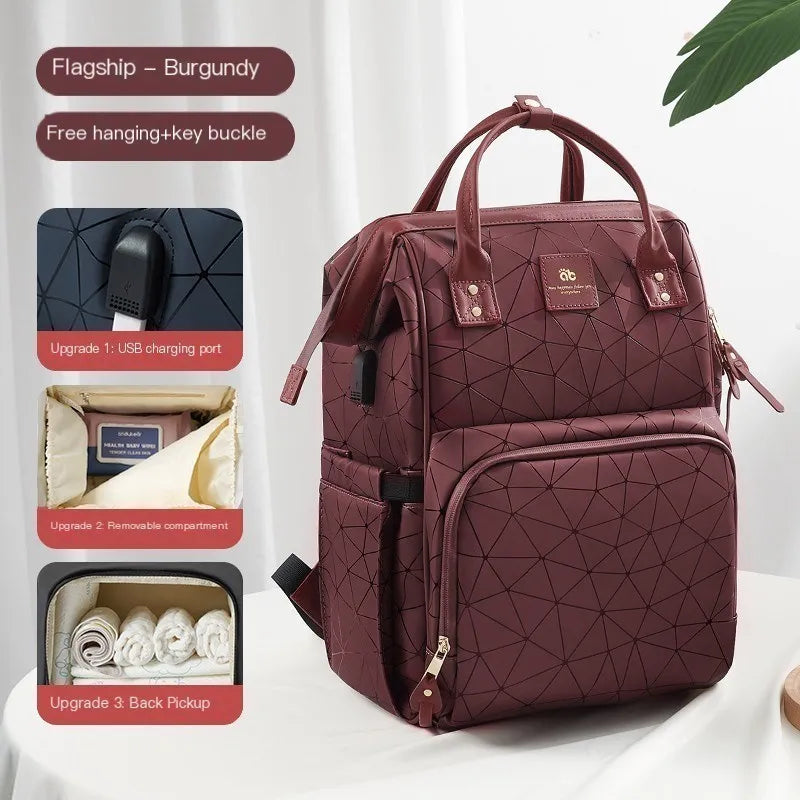 AIBEDILA Mommy Bag Waterproof Large Capacity Fashionable and