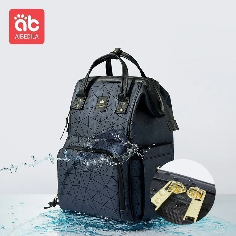 AIBEDILA Mommy Bag Waterproof Large Capacity Fashionable and