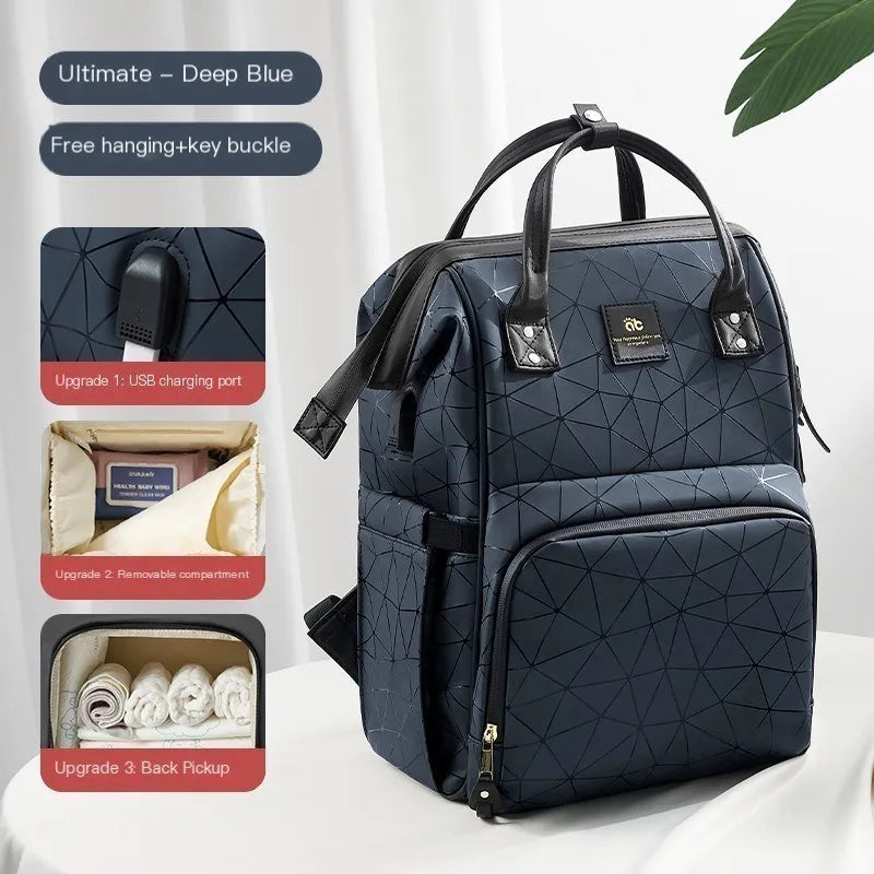 AIBEDILA Mommy Bag Waterproof Large Capacity Fashionable and