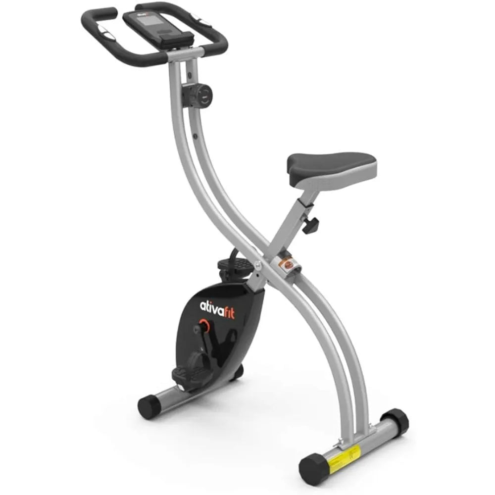 ATIVAFIT Folding Exercise Bike, Magnetic Foldable Stationary Bike,