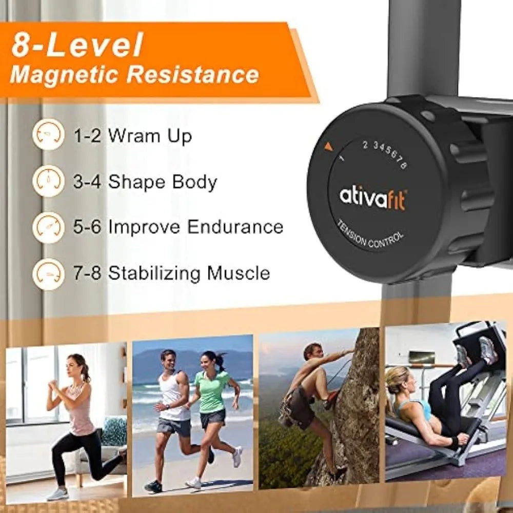 ATIVAFIT Folding Exercise Bike, Magnetic Foldable Stationary Bike,