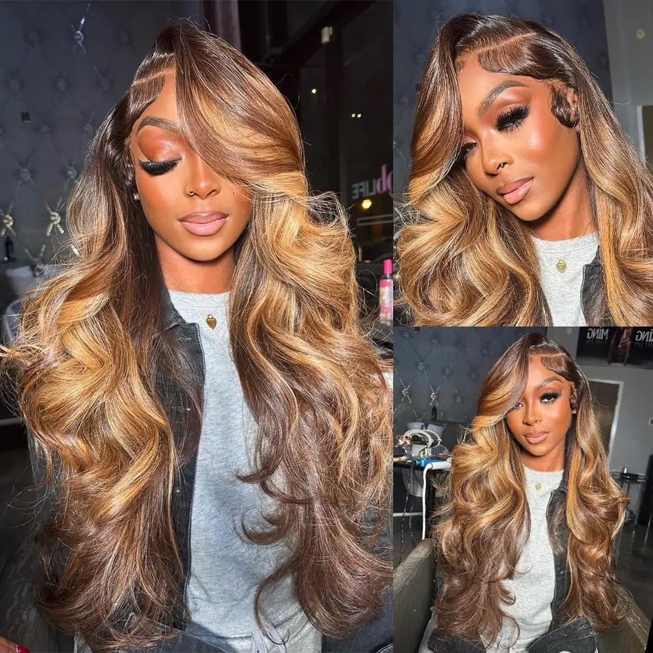 13x6 Hd Lace Frontal Wig Honey Blonde Body