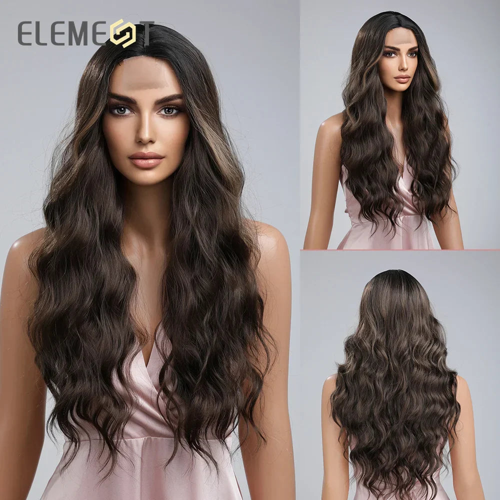 ELEMENT Elegant Part Front Lace Synthetic Wig Short