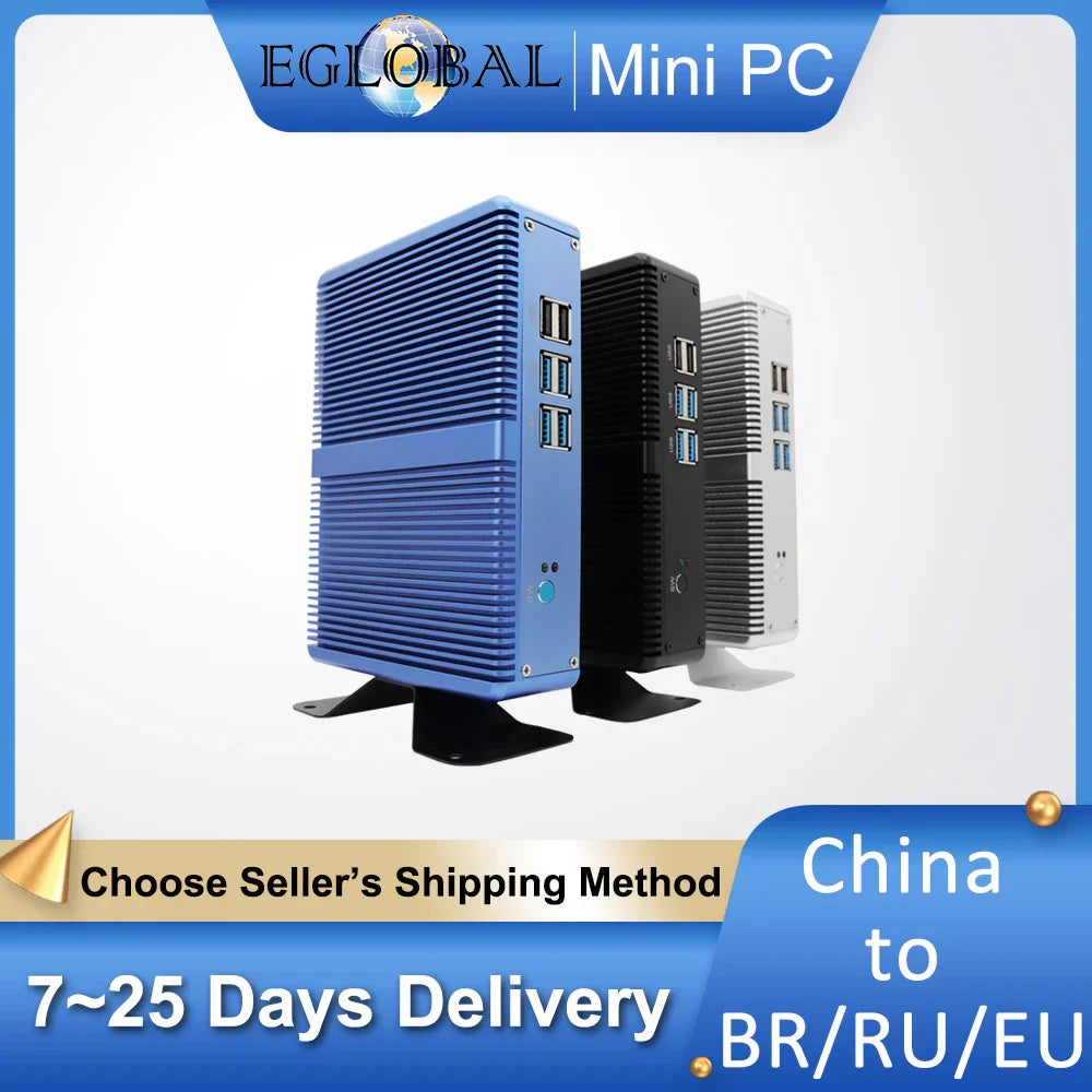 Eglobal Cheap Fanless Mini PC Windows 10 Pro