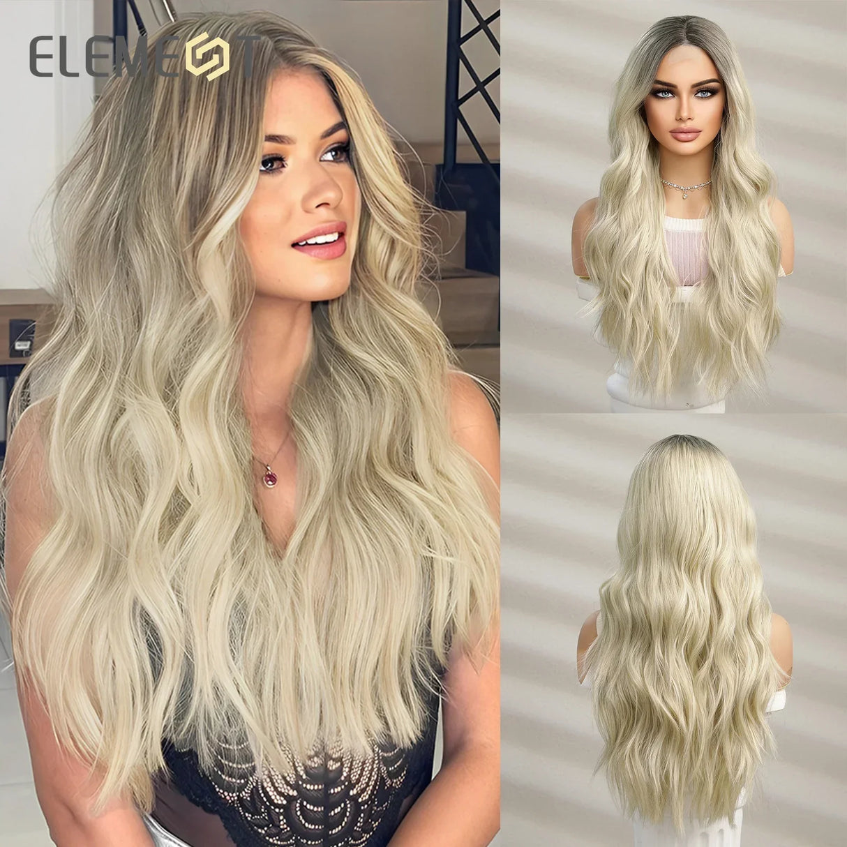 ELEMENT Elegant Part Front Lace Synthetic Wig Short