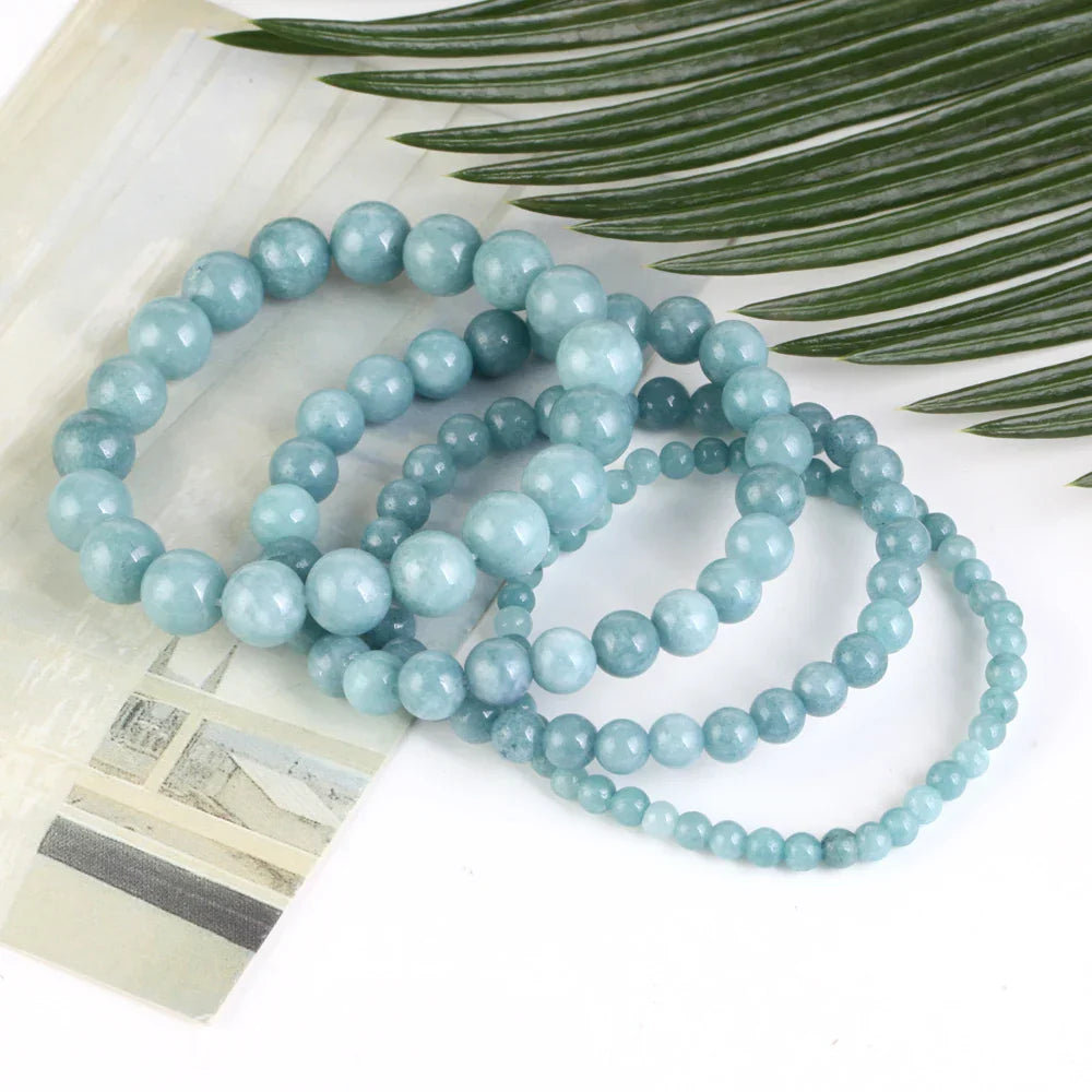 Natural Aquamarines Stone Bracelet Beads Jewelry Gift For