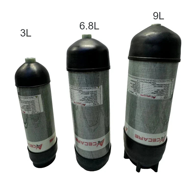 Acecare 3L/6.8L/9L HPA Carbon Fiber Cylinder 300bar/4500psi/30mpa with