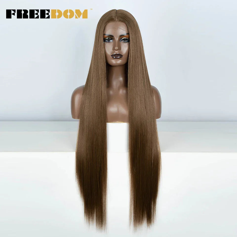 FREEDOM Synthetic Lace Front Wigs For Women Straight