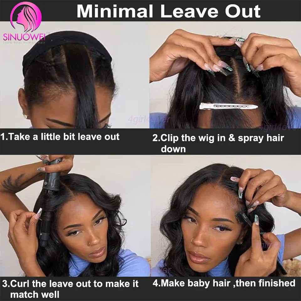 Sinuowei U V Part Wig Body Wave Human