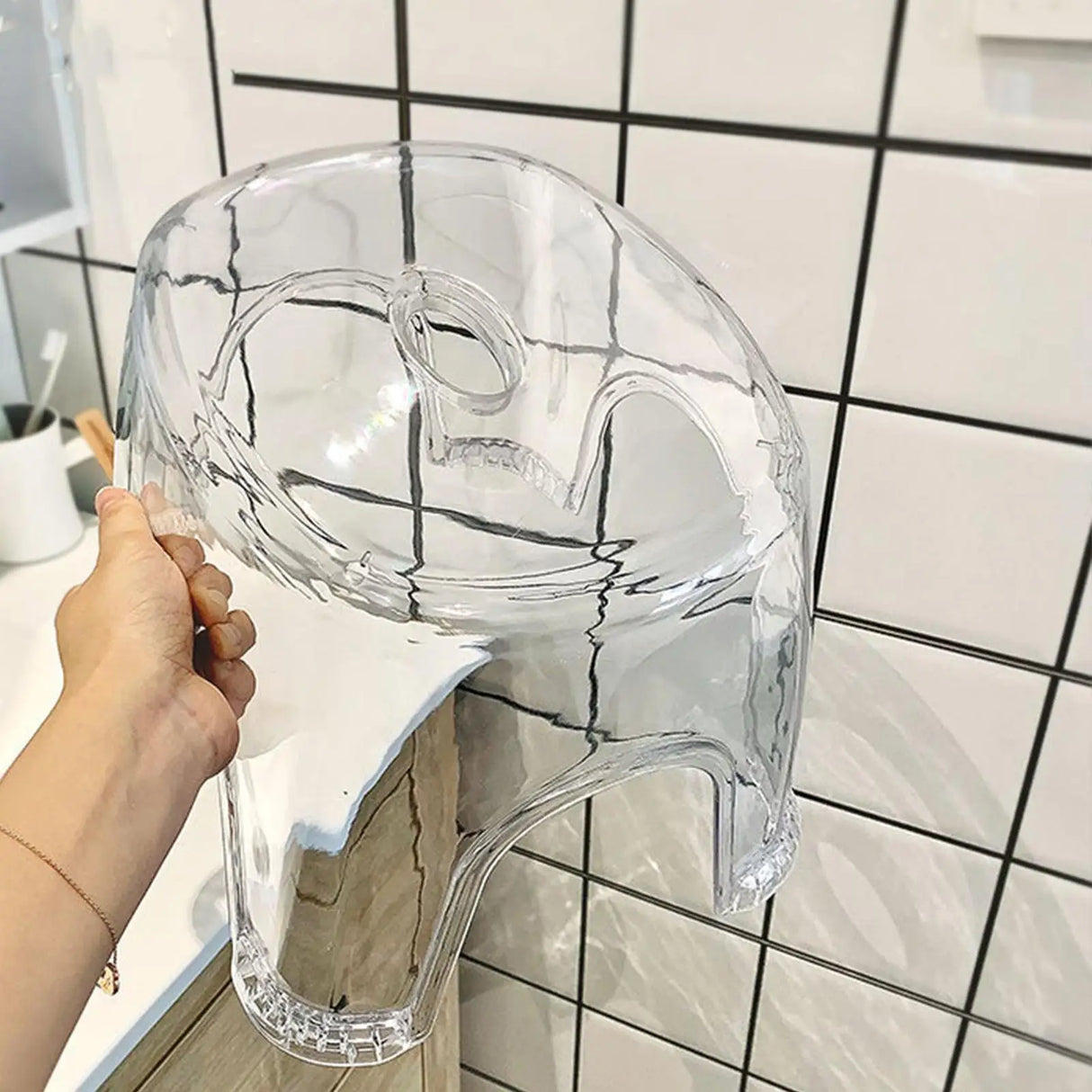 Acrylic Bathroom Shower Non-slip Stool Transparent Small Low