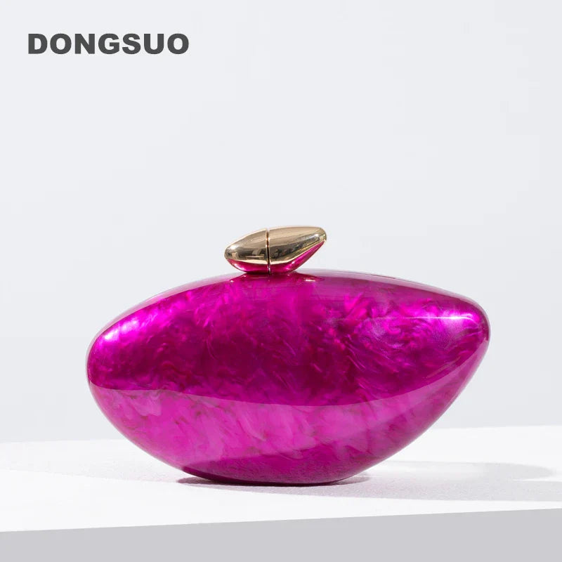 Acrylic egg shape clutch bag women designer evening
