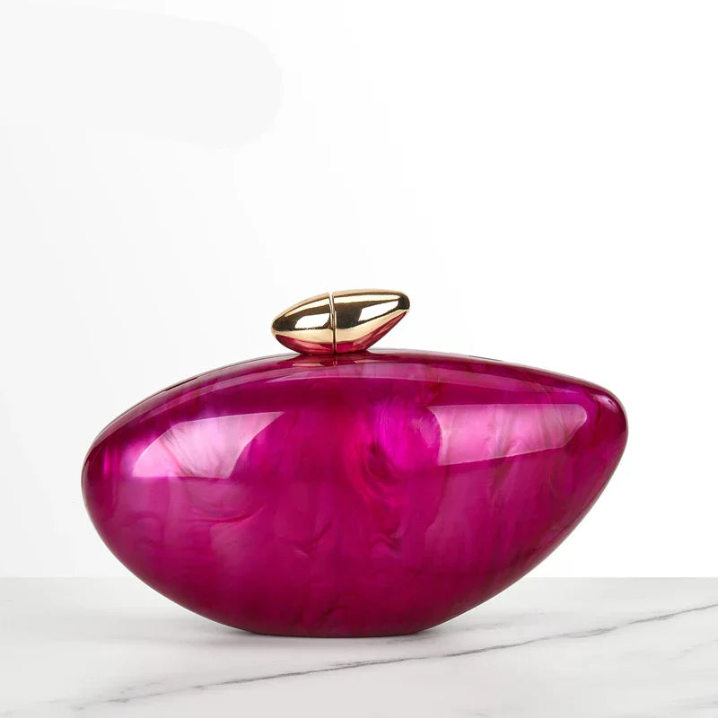 Acrylic egg shape clutch bag women designer evening