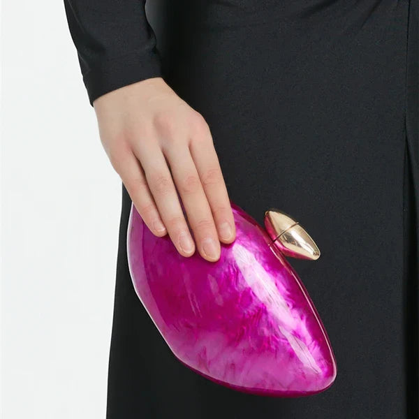 Acrylic egg shape clutch bag women designer evening