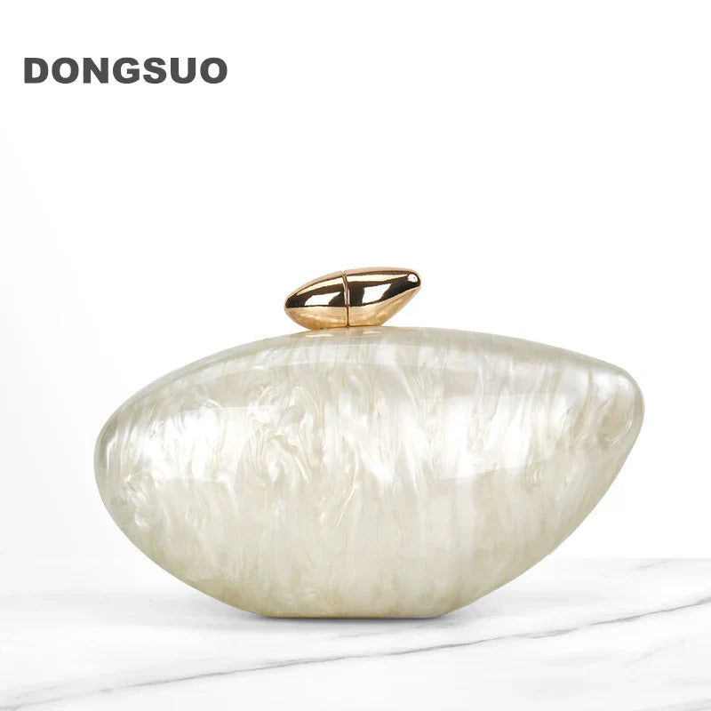 Acrylic egg shape clutch bag women designer evening