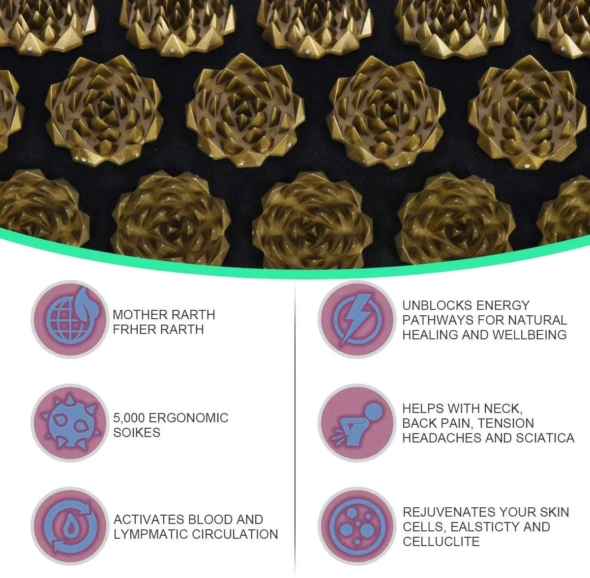 Acupressure Yoga Mat Kuznetsov's Applicator Cushion Sensi Massage