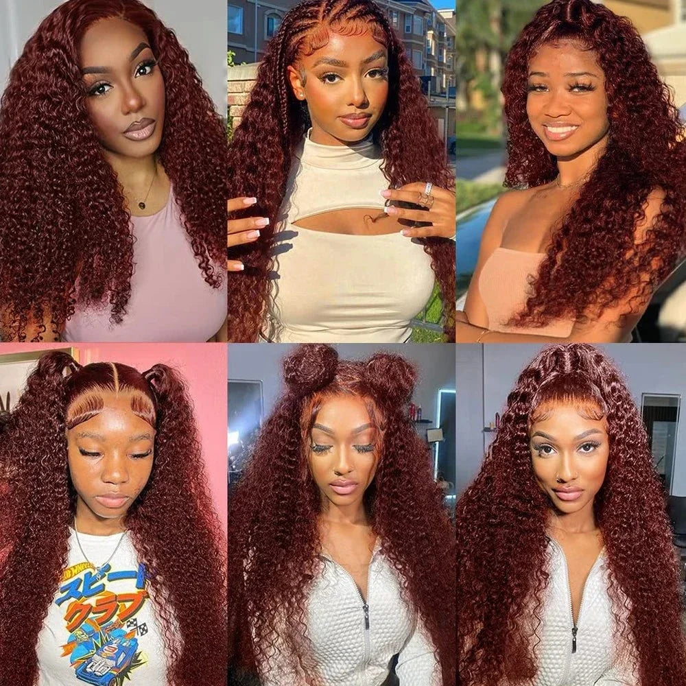 Reddish Brown 13x4 Frontal Wig Deep Wave 30