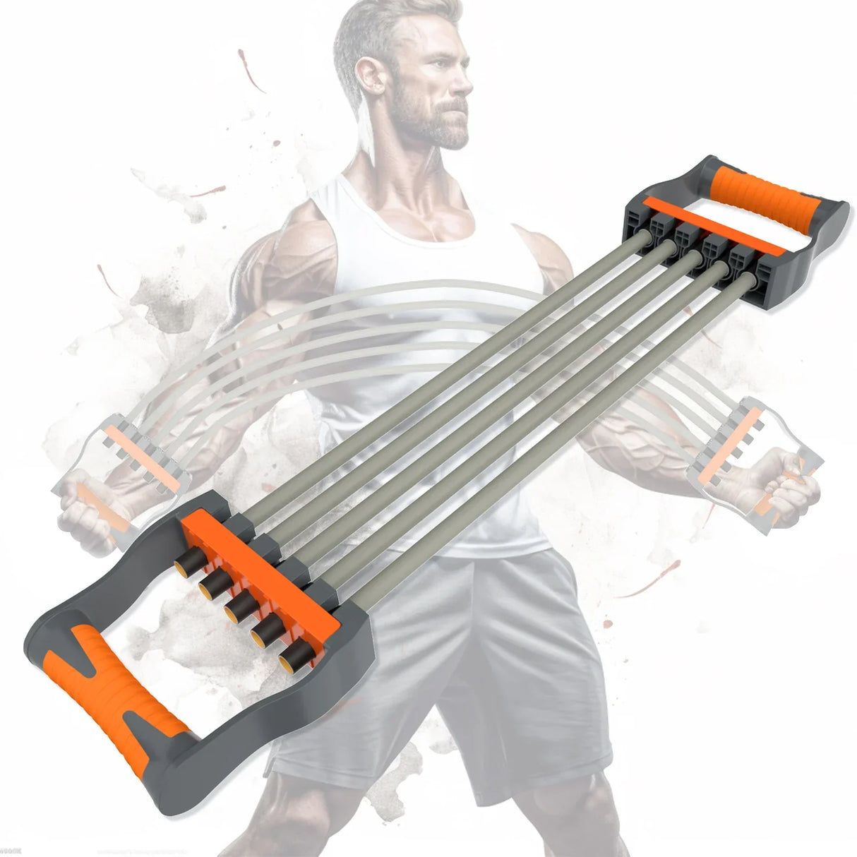 Adjustable Chest Expander 5 Ropes Resistance Exercise System