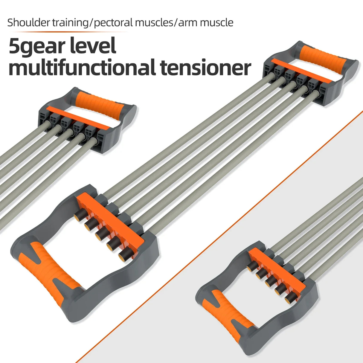 Adjustable Chest Expander 5 Ropes Resistance Exercise System