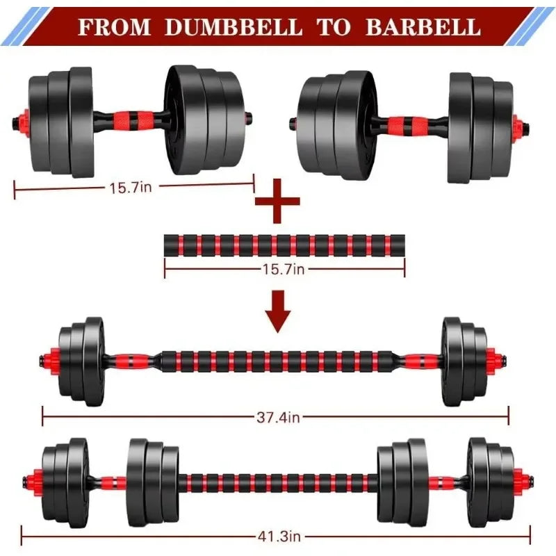 Adjustable-Dumbbells-Sets, Free Weights-Dumbbells Set of 2 Convertible To
