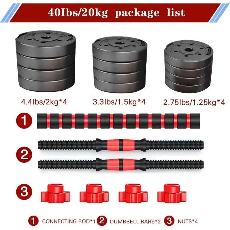 Adjustable-Dumbbells-Sets, Free Weights-Dumbbells Set of 2 Convertible To