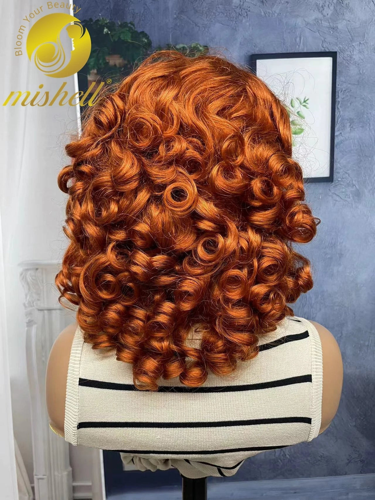 250% Density 99J Burgundy Bouncy Curly Human Hair