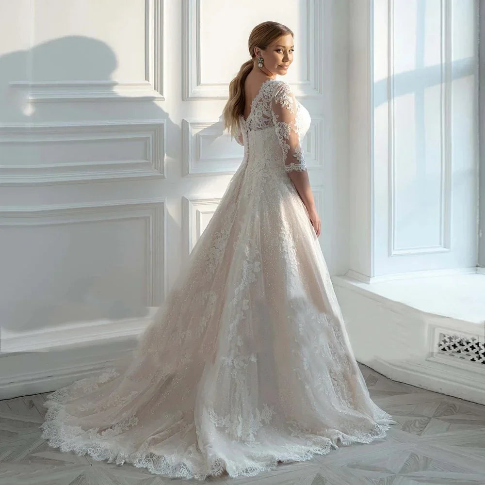 Luxury Plus Size Wedding Dresses 2023 Lace Appliques