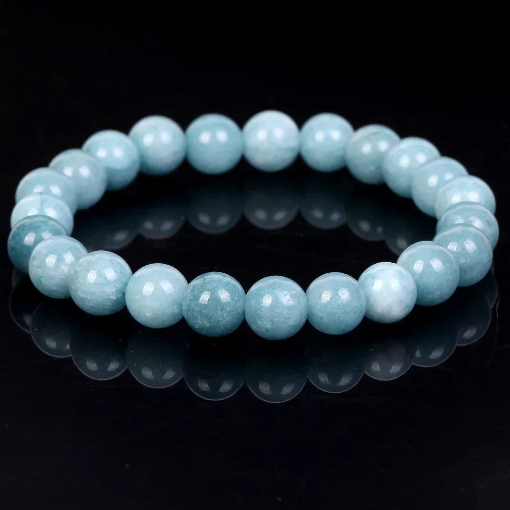 Natural Aquamarines Stone Bracelet Beads Jewelry Gift For