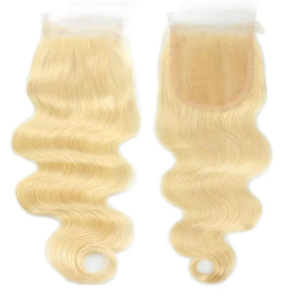 613 Blonde Body Wave Human Hair Lace Closure