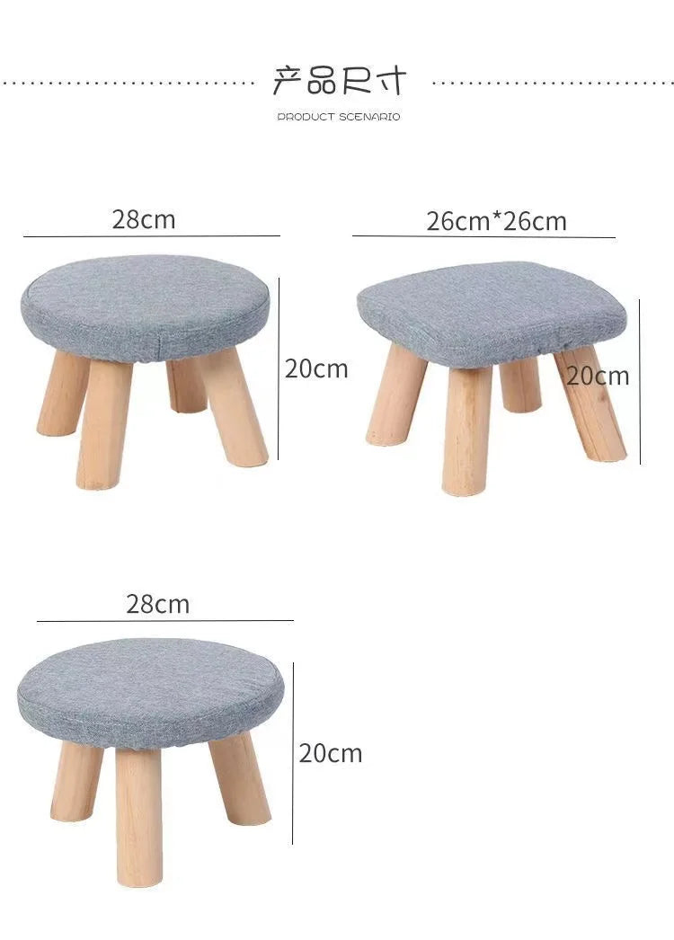 New Bedroom furniture Small Stool Wooden with Linen