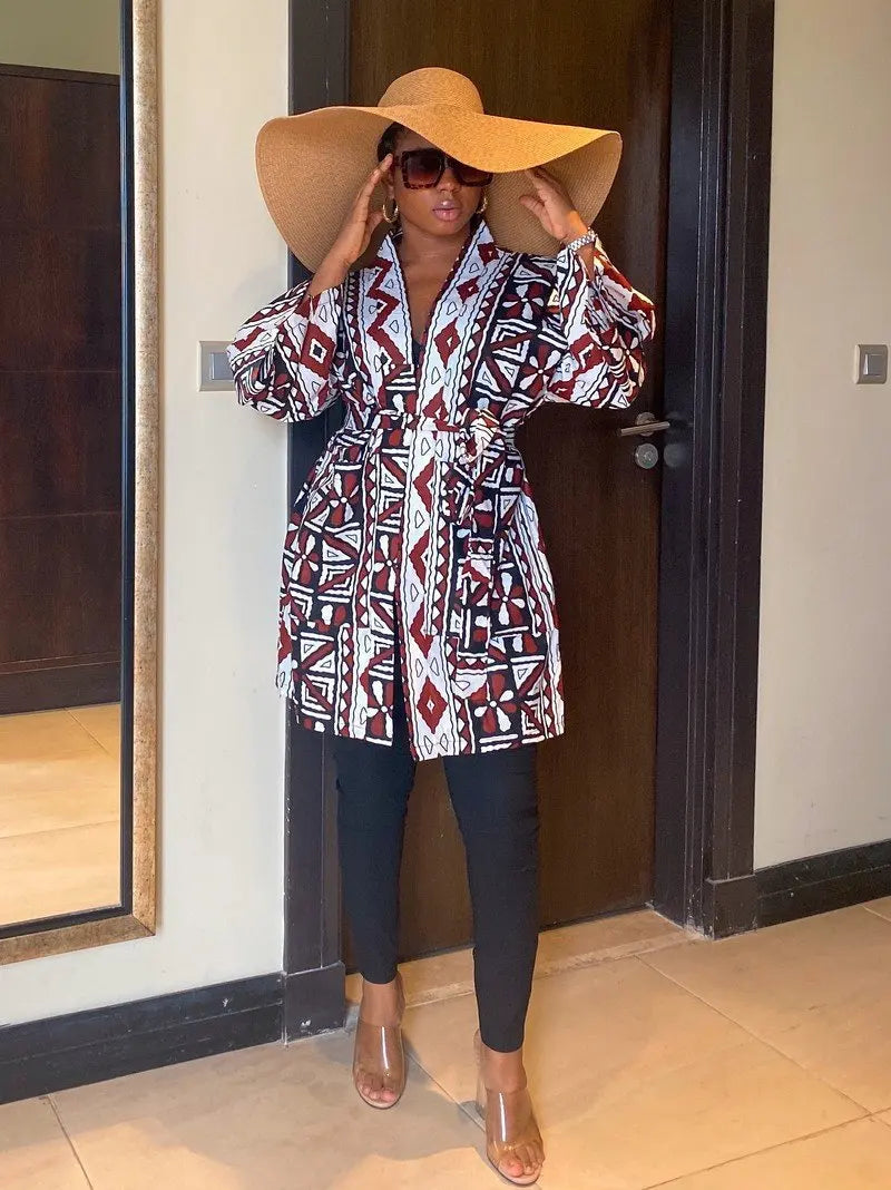 African Dress Womens Fashion Kimono Cardigan Coat Dashiki