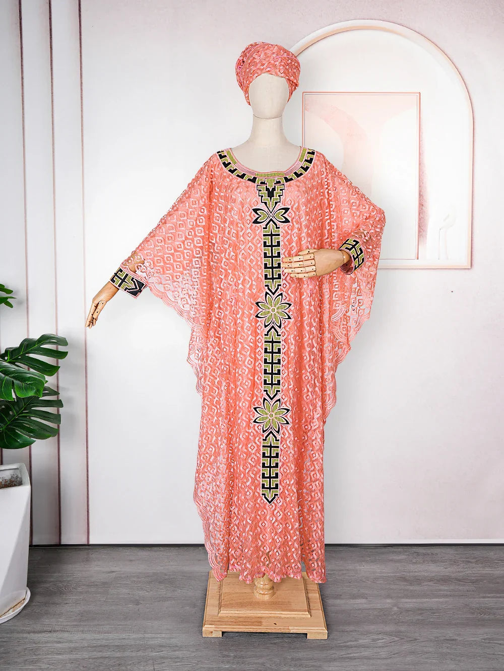African Dresses for Women Muslim Fashion Lace Boubou