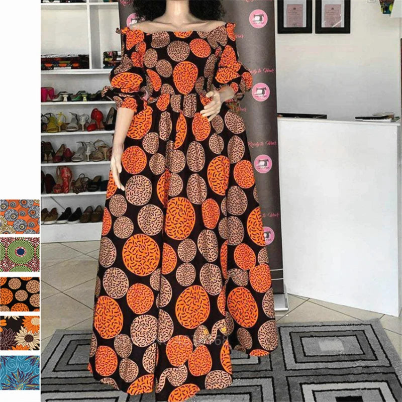 African National Print Party Dress Women Casual Sexy