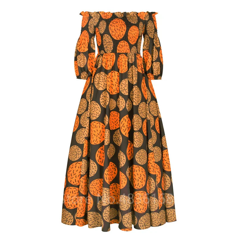 African National Print Party Dress Women Casual Sexy