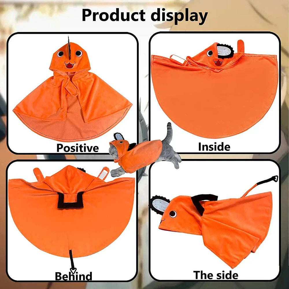 Anime Chainsaw Man Pochita Cloak Cat and Dog