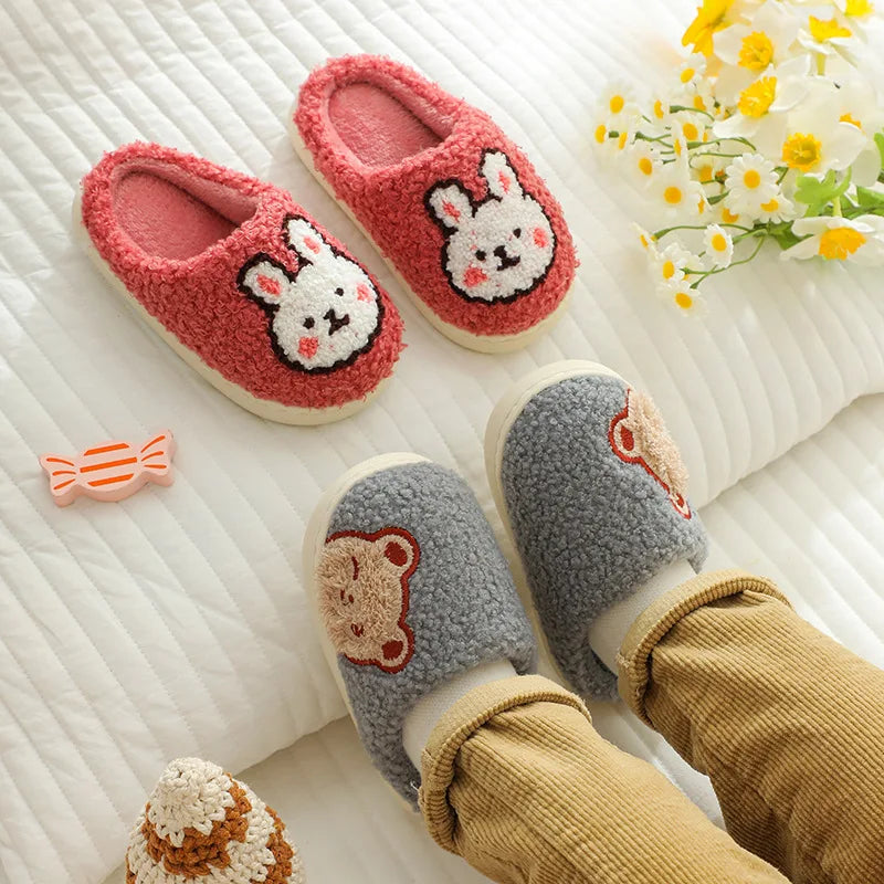 Children's Fluffy Plush Non-Slip Indoor Slippers